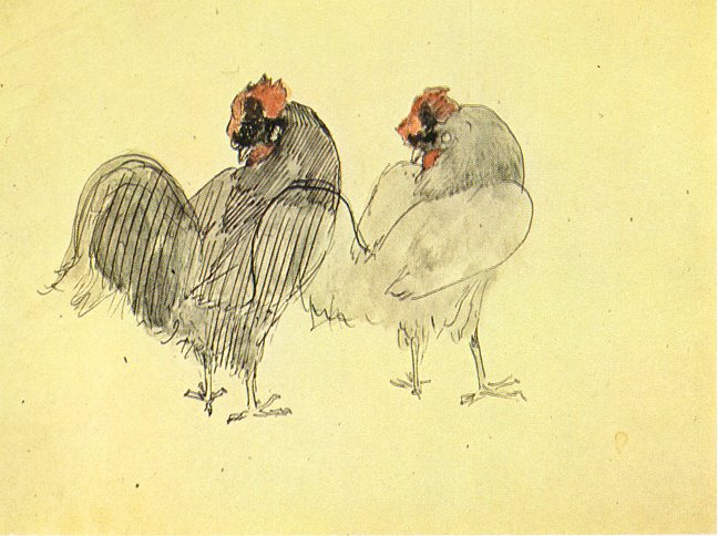 Pablo Picasso Classical Oil Paintings Two Roosters Deux Coqs